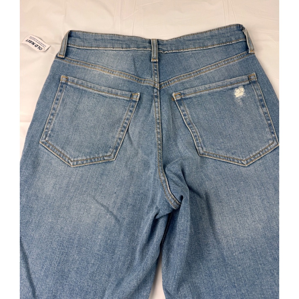 Old Navy OG Straight High‎ Rise Distressed Jeans Medium Wash Size 4 NWT - Picture 12 of 12